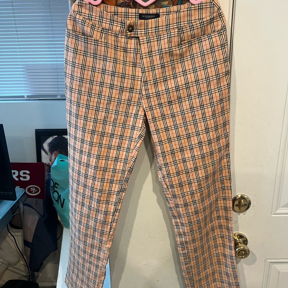 Burberry Checkered pants  in Tan and Blue